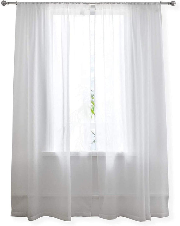 UKN Solid Sheer Rod Pocket Window Curtain 52