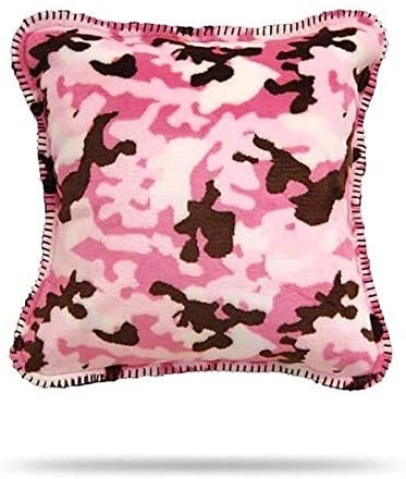 MISC Camouflage Pink/Taupe Pillow 18x18 Patterned Acrylic Single Removable Cover