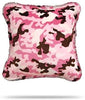 MISC Camouflage Pink/Taupe Pillow 18x18 Patterned Acrylic Single Removable Cover