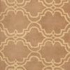 Handmade Trellis Wool Rug (India) 2'6 X 10' Grey Geometric Modern Contemporary Rectangle Latex Free