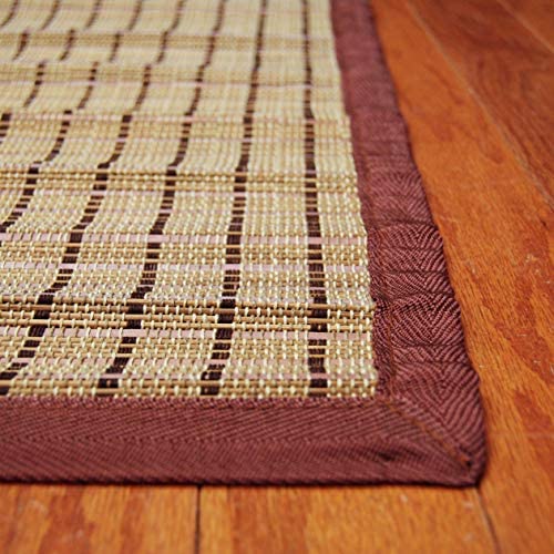 Handmade Brown Threaded Rayon from Bamboo Rug 2' X 3' Geometric Modern Contemporary Rectangle Jute Natural Fiber Organic from Synthetic Latex Free