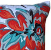 Cotton 17 Inch Throw Pillow Blue Red Floral Casual One Removable Cover