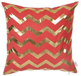 Unknown1 Red/Gold Chevron Printed Throw Pillow Cover Color Chevron Modern Contemporary Polyester Removable