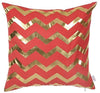 Unknown1 Red/Gold Chevron Printed Throw Pillow Cover Color Chevron Modern Contemporary Polyester Removable