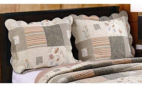 Quilted Pillow Set Two Color Solid Color Victorian Cotton