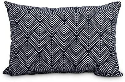 14 X 20 Inch Navy Blue Abstract Decorative Outdoor Pillow