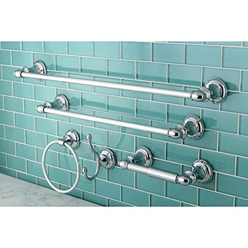 5piece Bathroom Set Chrome Accessories Silver Barn Washroom Hardware Towel Holder Toilet Paper Wall Mount Farmhouse Country Western Modern Metal