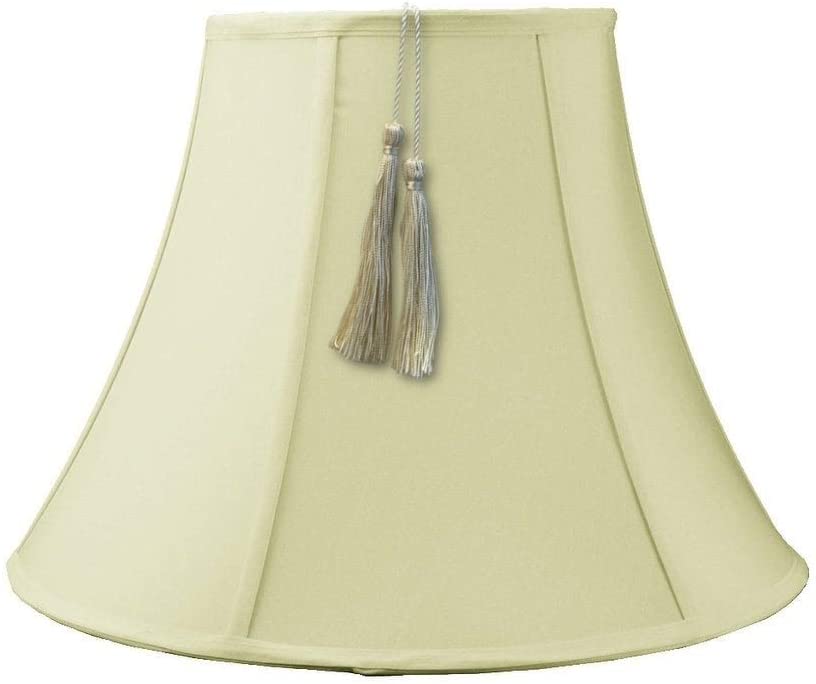 10x20x15 Bell Tassel Lampshade Eggshell Fabric Cream