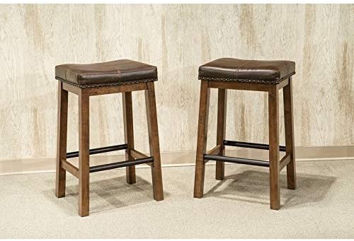 Brown 24 inch Backless Bar Stools (Set 2) Black Casual