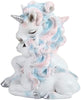 5 25" h Rainbow Unicorn Couple Statue Fantasy Decoration Figurine White Animals Polyresin