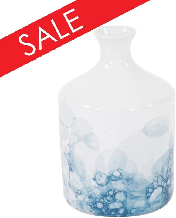 MISC Blue White Porcelain Bottle Vase Small 9h X 6w 6d