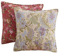 MISC Blooming Prairie Pillow Set (Set 2 Pillows) Gold Green Floral Farmhouse Traditional Cotton Removable Cover