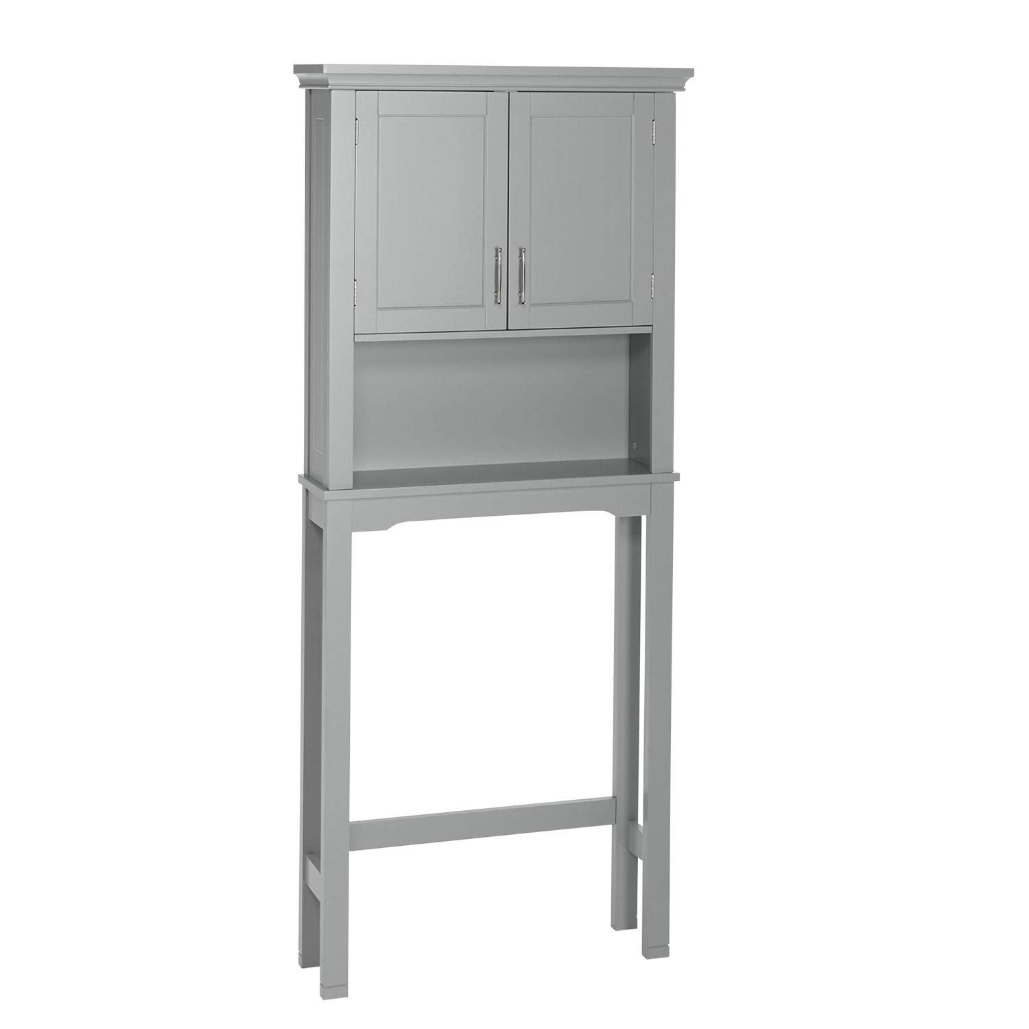 Grey Over Toilet Spacesaver Storage Cabinet Bathroom Organizer