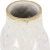Round Chevron Ceramic Vase White Mid Century Modern Porcelain