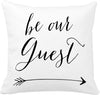 Be Our Guest Welcome Throw Pillow Case Color Graphic Casual Linen