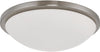 Led Button Brushed Nickel 17" Flush Modern Contemporary Glass Metal