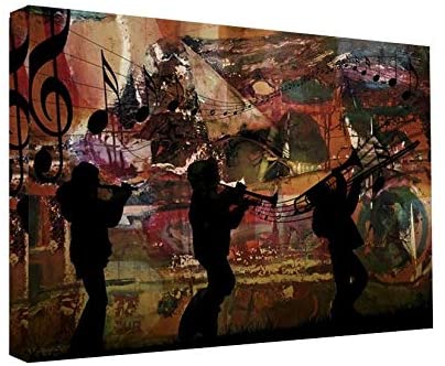 Jazz Trio' Oversized Canvas Wall Art Color Modern Contemporary Rectangle Handmade Includes Hardware - Diamond Home USA