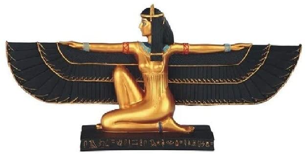 17 5" w Ancient Egyptian Goddess Open Wings Life Magic Black