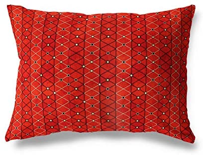 MISC Lumbar Pillow by 14x20 Orange Geometric Southwestern Cotton Single Removable Cover