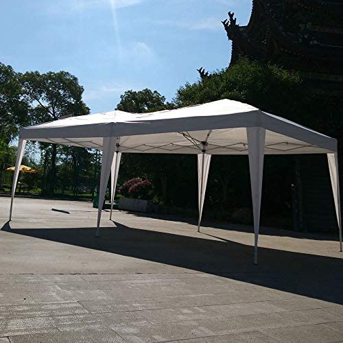 19 6 Foot Outdoor Pop Up Canopy Camping Waterproof Folding Tent White Includes Carry Bag - Diamond Home USA