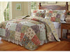 Blooming Prairie Cotton Quilted Pillow (Set 2) Brown Floral Traditional