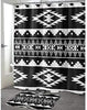 Cherokee Black Shower Curtain by Marina 71x74 Black White Geometric Southwestern Polyester