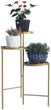 Tri Level Metal Plant Stand Gold Color Decorative Hinged Tray Display Modern Contemporary