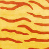 Handmade Zebra Stripe Wool Rug (India) 5' X 8' Yellow Animal Oriental Modern Contemporary Rectangle Natural Fiber Latex Free