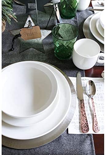 Every Time White 16pc Dinner Set Solid Casual Modern Contemporary Round Porcelain 16 Piece Dishwasher Safe Microwave