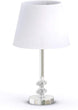 16 inch White Shade Crystal Orb Table Lamp (Set 2) 9" X 16" Clear Modern Contemporary