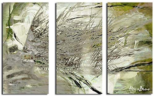 Abstract Palms' Canvas Wall Art (Set 3) Modern Contemporary Rectangle Wood - Diamond Home USA