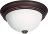 2 Light 13 Flush Mount Brown Traditional Metal Dimmable