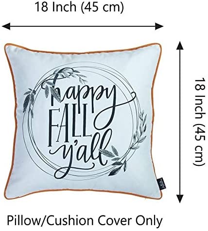 Thanksgiving Quote Printed Decorative Throw Pillow Cover 18''x18'' Color Quotes Sayings Traditional Polyester Removable