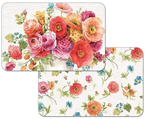 Wipe Clean Plastic Placemats Set 4 Country Fresh Color