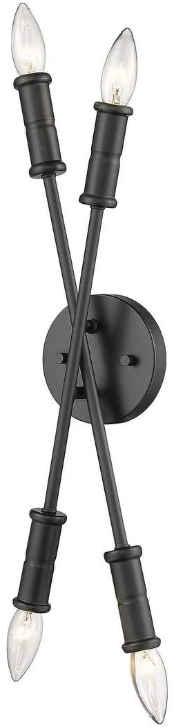 Small Matte Black Bulb Vanity Sconce Mirror Light Mid Century Modern Metal Dimmable