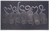 Rubber Cat Tail Welcome Doormat (1'6 X 2'6) Black Casual Classic Modern Contemporary Rectangle