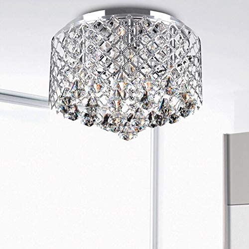 4 Light Flush Mount Fixture Clear Modern Contemporary Glass Metal Energy Efficient