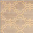 Handmade Trellis Wool Rug (India) 2'6 X 10' Grey Floral Botanical Modern Contemporary Rectangle Latex Free
