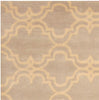 Handmade Trellis Wool Rug (India) 2'6 X 10' Grey Floral Botanical Modern Contemporary Rectangle Latex Free