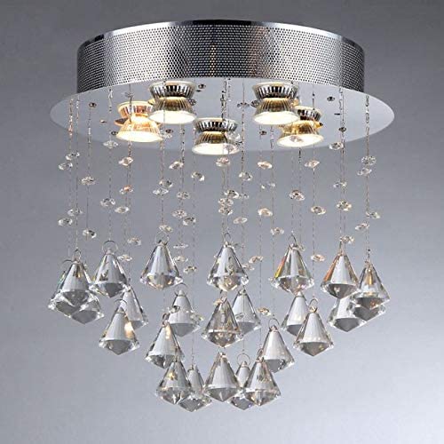 5 Light Crystal Chandelier Brown White Traditional Transitional - Diamond Home USA