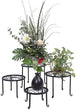 Metal Flower Pot Plant Stand Shelf Set 4 Home Decor Black Country Round