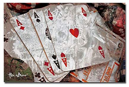 Poker Ii' Canvas Wall Art Brown Modern Contemporary