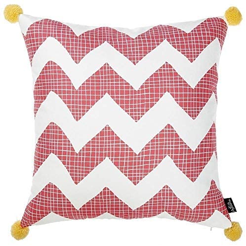 Pink Chevron Throw Pillow Cover Color Geometric Tropical Polyester Removable