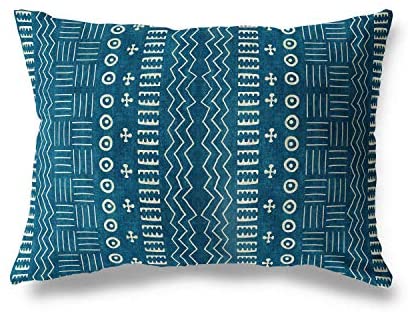 Mud Cloth Lumbar Pillow by Tan Accent 12x16 Southwestern Geometric Cotton One Removable Cover