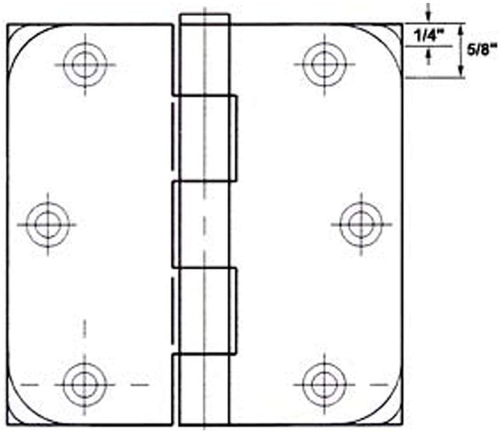 3 5" x Square Matte Black Door Hinges (Pack 12) Steel - Diamond Home USA