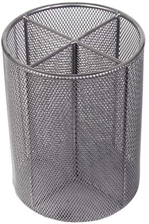 Home Silver Mesh Cup Utensil Organizer Caddy Aluminum Stainless Steel