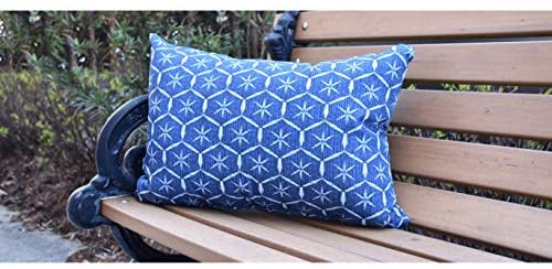 MISC Tufted 14 X20 Inch Navy Blue Abstract Decorative Outdoor Pillow Transitional Polyester