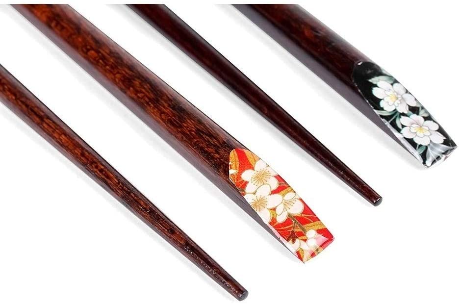 8 Pair Natural Hardwood Japanese Reusable Wood Chopsticks Brown More Pieces