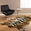 MISC Tiger Skin Pelt Rug (3'3 X 4'7) 3'3" 4'7" Black Ivory White Animal Novelty Shag Acrylic Polyester Synthetic Contains Latex