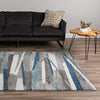 Unknown1 Modern Stack Taupe/Blue Area Rug (3'3"x5'1") 3'3"x5'1" Blue Grey Ivory Abstract Geometric Contemporary Rectangle Polypropylene Contains Latex